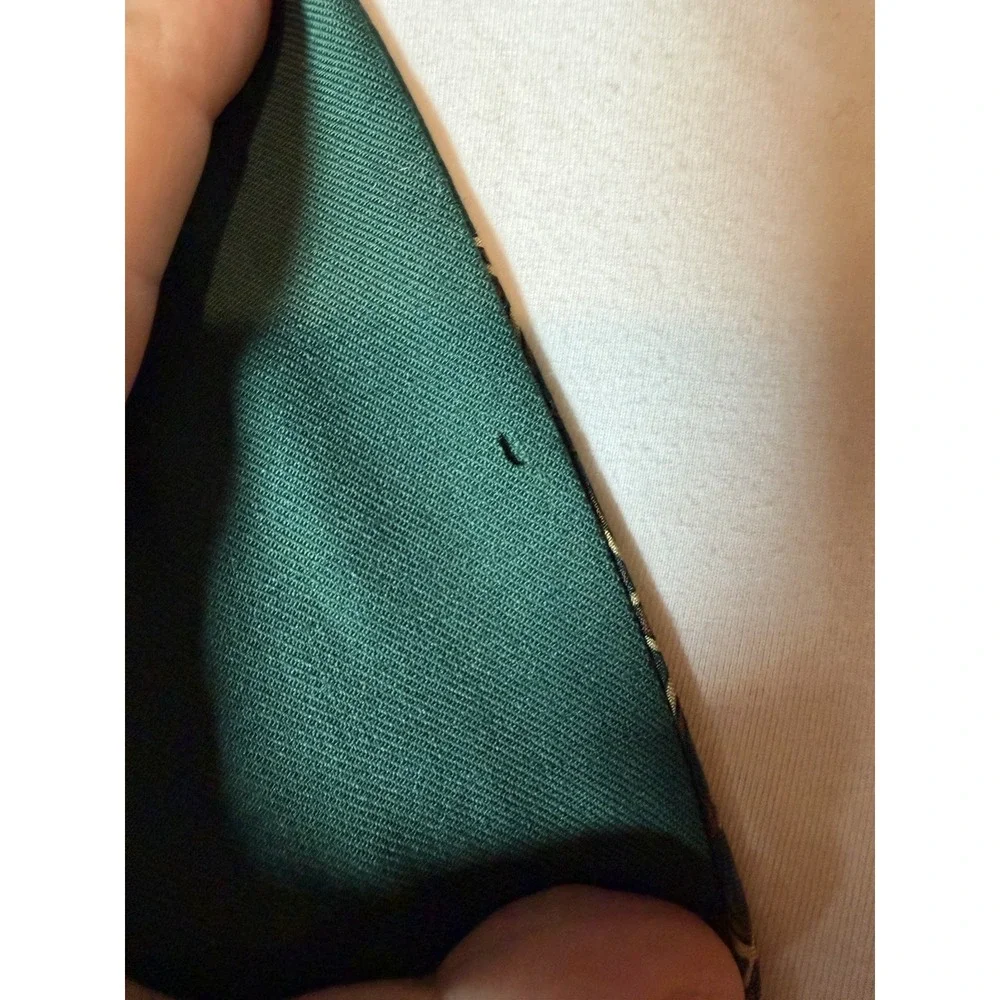 Vintage Green Golf Men's Wool Silk Scarf Regal High‎ End Old Money 54x10